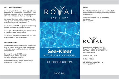 Sea-Klear 1L, naturligt chitosan til pool og udespa