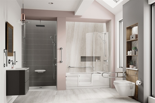 Royal Care Style badekar med dør og bruseglas 170x75cm Højre