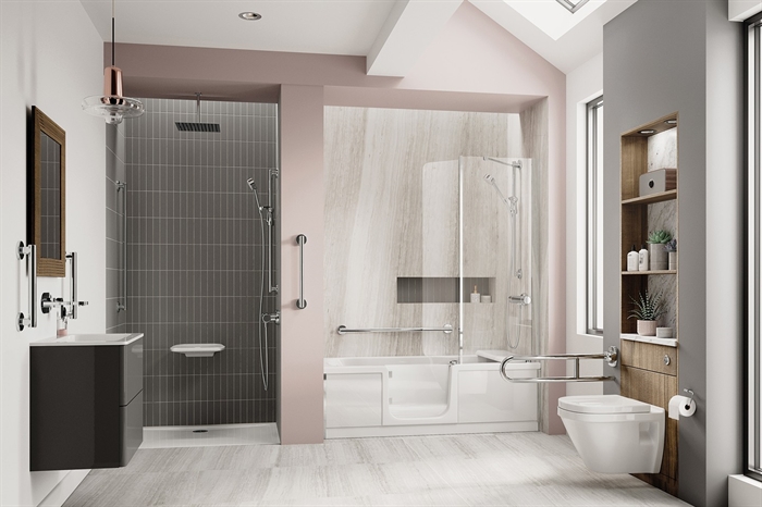 Royal Care Style badekar med dør og bruseglas 180x80cm Højre